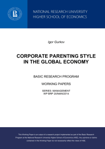CORPORATE PARENTING STYLE IN THE GLOBAL ECONOMY