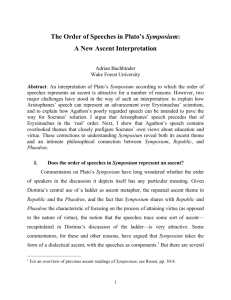 The Order of Speeches in Plato's Symposium: A New