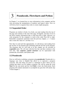 3 Pseudocode, Flowcharts and Python