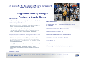 Supplier Relationship Manager/ Continental Material