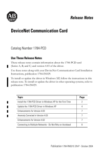 1784-RN531, DeviceNet Communication Card Release Notes
