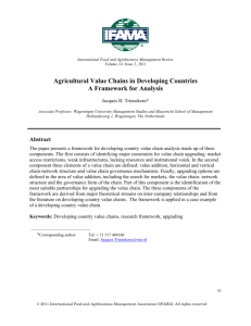 Agricultural Value Chains in Developing Countries A Framework for