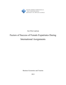 Factors of Success of Female Expatriates During International