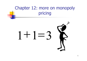 Chapter 12: more on monopoly pricing