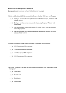 Human resource management - chapter 20 Quiz questions (answers