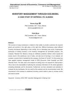 inventory management through eoq model