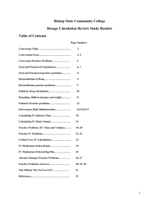 Dosage Calculation Review Booklet