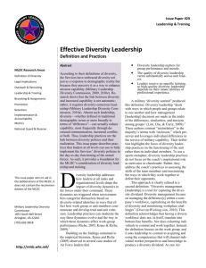 Effective Diversity Leadership: Definition and Practices