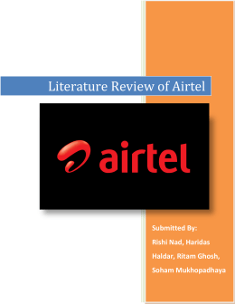 review of literature on airtel review of literature on airtel