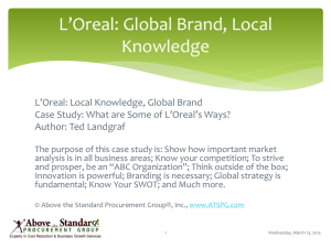 L'Oreal: Global Brand, Local Knowledge