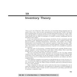 Chapter 19 Inventory Theory