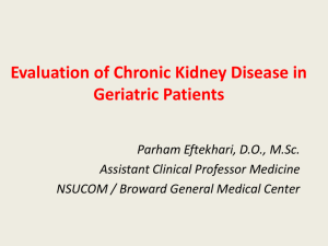 Evaluation of Chronic Kidney Disease in Geriatric Patients