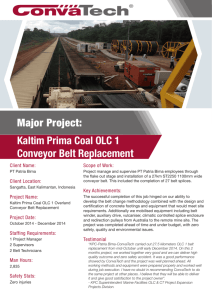 Major Project: Kaltim Prima Coal OLC 1 Conveyor Belt