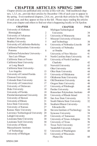 Chapter Articles Spring 2009