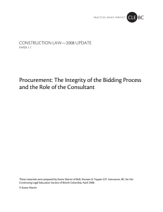 Procurement: The Integrity of the Bidding Process and the Role of