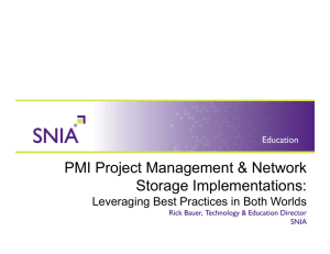 PMI Project Management & Network Storage Implementations