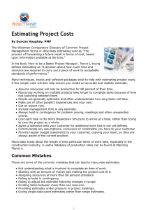 Estimating Project Costs and Monte Carlo Simulation in MS Excel
