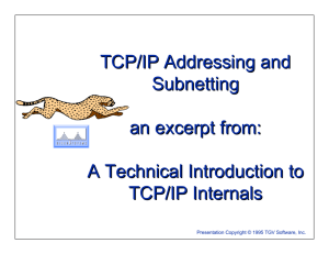 TCP/IP Addressing and Subnetting an excerpt from