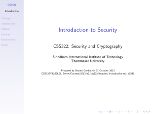 Introduction to Security - School of ICT, SIIT, Thammasat University