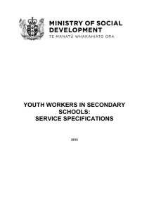 youth workers in secondary schools: service specifications