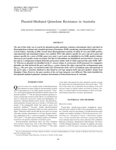 Plasmid-Mediated Quinolone Resistance in Australia