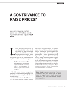 A Contrivance to Raise Prices?