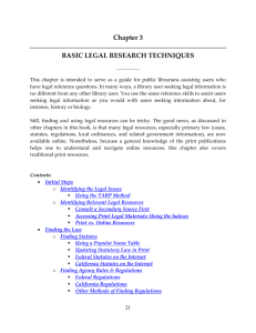 Chapter 3 BASIC LEGAL RESEARCH TECHNIQUES