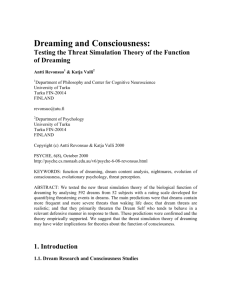 Dreaming and Consciousness: Testing the Threat Simulation Theory