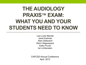 Audiology Praxis Update - Council of Academic Programs