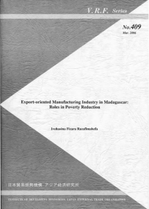 Export-oriented Manufacturing Industry in Madagascar: Roles in