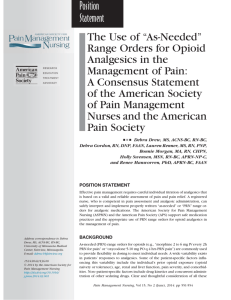 The Use of ``As-Needed'' Range Orders for Opioid