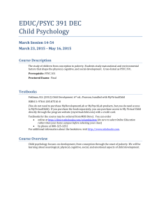 EDUC/PSYC 391 DEC Child Psychology