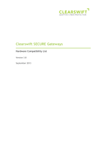 Clearswift SECURE Gateways Virtual Hardware Support