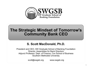 The Strategic Mindset of Tomorrow's Community Bank CEO