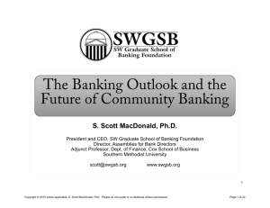 The Banking Outlook and the Future of Community