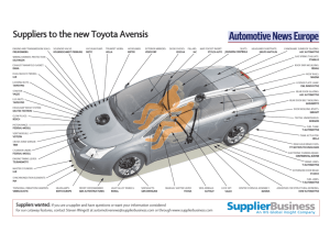 Suppliers to the new Toyota Avensis