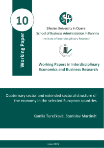 Working Papers in Interdisciplinary Economics and Business