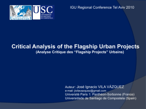 Critical Analysis of the Flagship Urban Projects