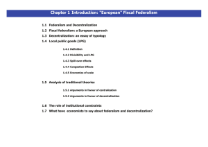 Chapter 1 Introduction: "European" Fiscal Federalism