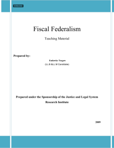 Fiscal Federalism - Justice Organs Professionals Training Center