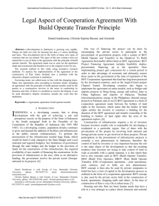 Legal Aspect of Cooperation Agreement With Build Operate Transfer