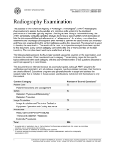 Content Specifications for the Radiography Examination