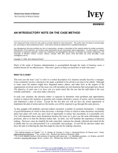 an introductory note on the case method