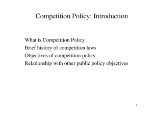 Competition Policy: Introduction