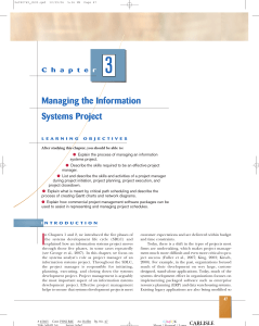 Managing the Information Systems Project