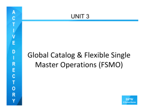 Global Catalog and FSMO