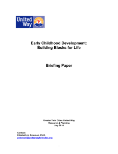Early Childhood Development: Building Blocks for Life Briefing Paper