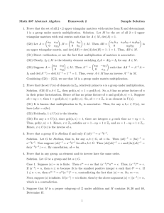 Math 307 Abstract Algebra Homework 2 Sample Solution 1. Prove