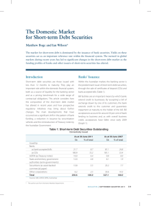 The Domestic Market for Short-term Debt Securities