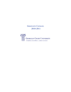 graduate catalog - Georgian Court University